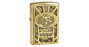 Зажигалка ZIPPO Classic с покрытием Brushed Brass, медь/сталь, золотистая, матовая, 36x12x56 мм