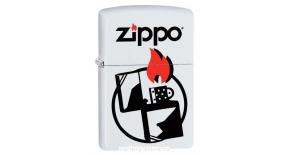 Зажигалка ZIPPO 214 Zippo с покрытием White Matte, латунь/сталь, белая, матовая, 36x12x56 мм