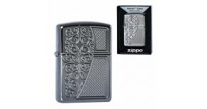 Зажигалка ZIPPO Armor™ с покрытием Black Ice®, латунь/сталь,чёрная, глянцевая, 36x12x56 мм