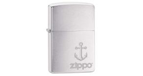Зажигалка ZIPPO Zippo Anchor с покрытием Brushed Chrome, латунь/сталь, серебристая, матовая, 36x12x5