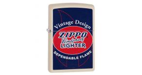 Зажигалка ZIPPO Zippo Vintage с покрытием Cream Matte, латунь/сталь, кремовая, матовая, 36x12x56 мм