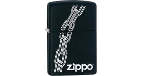 Зажигалка ZIPPO Broken Chain с покрытием Black Matte, латунь/сталь, чёрная, матовая, 36x12x56 мм