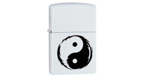 Зажигалка ZIPPO Yin Yang с покрытием White Matte, латунь/сталь, белая, матовая, 36x12x56 мм