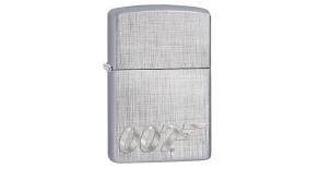 Зажигалка ZIPPO James Bond с покрытием Brushed Chrome, латунь/сталь, серебристая, 36x12x56 мм