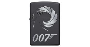 Зажигалка ZIPPO James Bond с покрытием Black Matte, латунь/сталь, чёрная, матовая, 36x12x56 мм