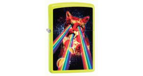 Зажигалка ZIPPO Classic с покрытием Neon Yellow, латунь/сталь, жёлтая, глянцевая, 36x12x56 мм