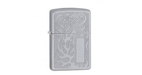Зажигалка ZIPPO с покрытием Satin Chrome, латунь/сталь, серебристая, матовая, 36x12x56 мм