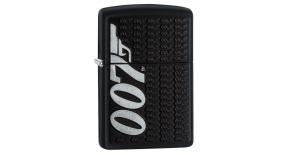 Зажигалка ZIPPO James Bond с покрытием Black Matte, латунь/сталь, чёрная, матовая, 36x12x56 мм