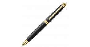 Ручка шариковая Carandache Leman Black lacquered GP (4789.282) латунь лак отделка позолота