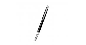 Ручка перьевая Carandache Leman Slim (4791.772) Black Ebony RH F золото 18K с родиевым покрытием под