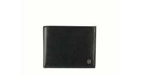 601996  Портмоне VICTORINOX Zenon с защитой от сканирования RFID, чёрное, натуральная кожа наппа, 11x2x9 см