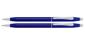 Набор Cross Classic Century Translucent Blue Lacquer: шариковая ручка и механический карандаш 0.7мм,