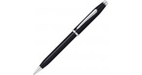 Шариковая ручка Cross Century II Black lacquer, черный лак с отделкой родием