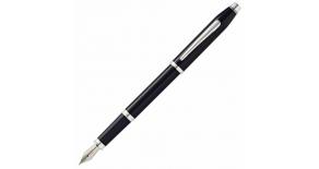 Перьевая ручка Cross Century II Black lacquer, черный лак с отделкой родием, перо F