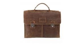 Портфель KLONDIKE Native, натуральная кожа в коричневом цвете, 40 х 11 х 31 см KD1131-03