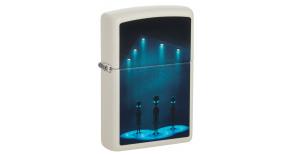 Зажигалка ZIPPO Aliens Design с покрытием Glow In The Dark Green, латунь/сталь, белая, матовая, 38x13x57 мм