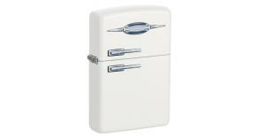  Зажигалка ZIPPO Retro Fridge Design с покрытием White Matte, латунь/сталь, серебристая, матовая, 38x13x57 мм